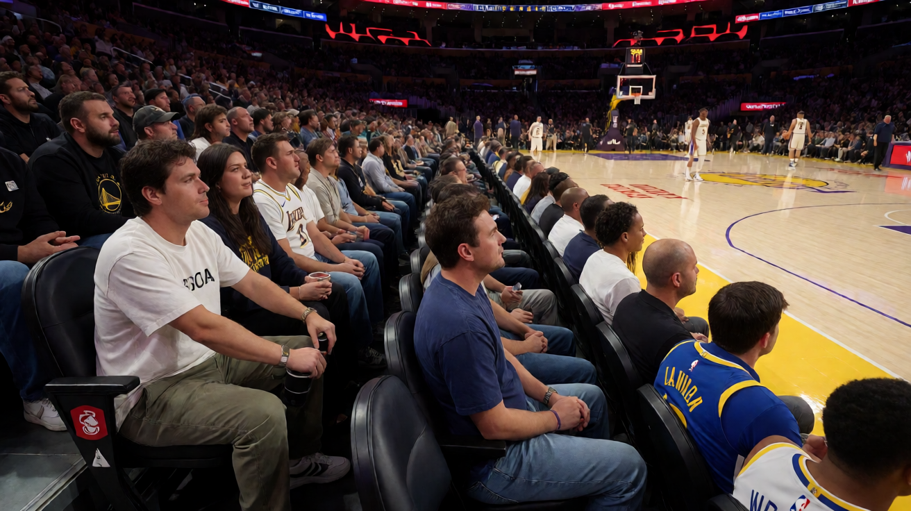 NBA常规赛洛杉矶湖人对阵金州勇士的比赛现场